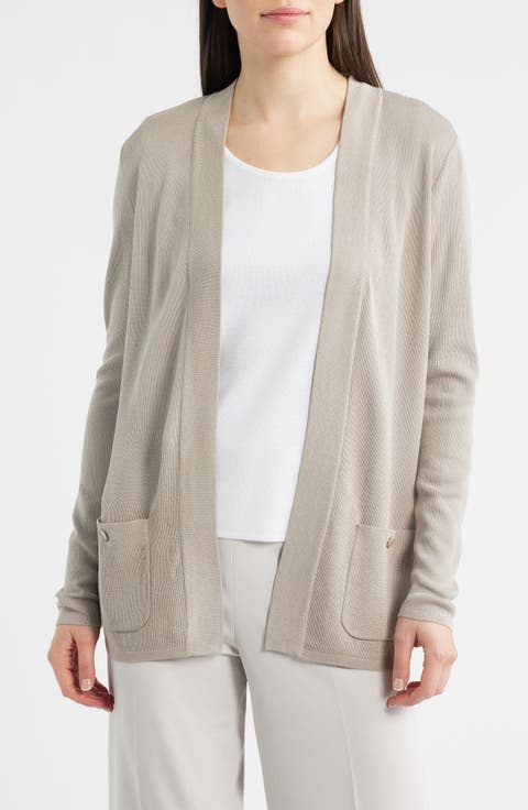 Anne Klein Malibu Open Front Cardigan (Regular & Petite)