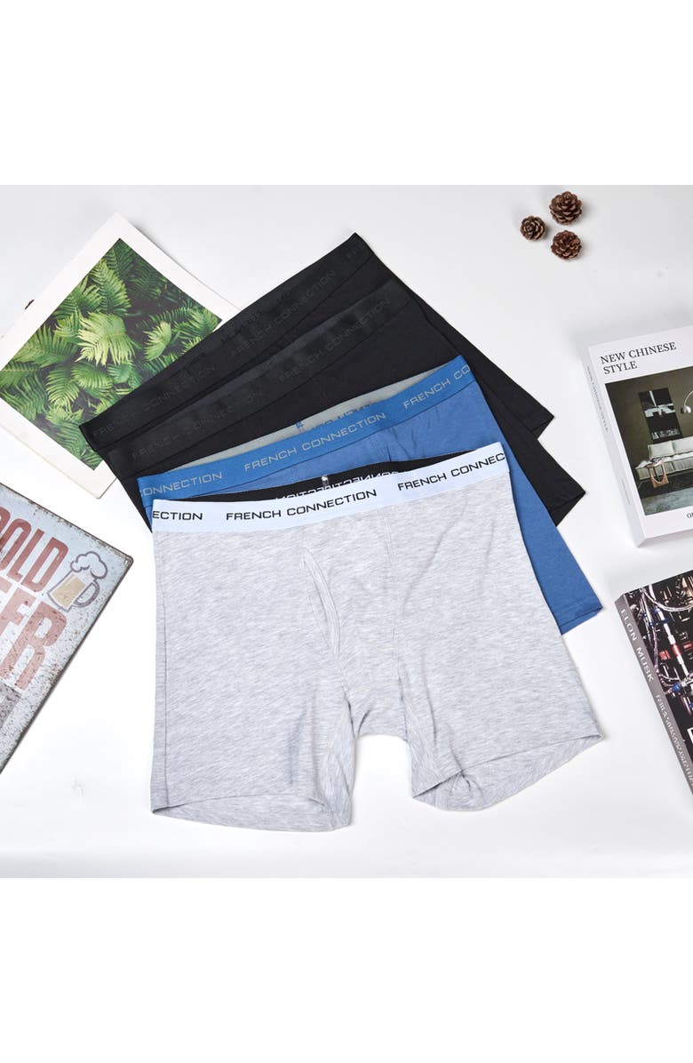 French Connection 4-Pack Cotton Boxer Brief, Main, color, Navy Multi