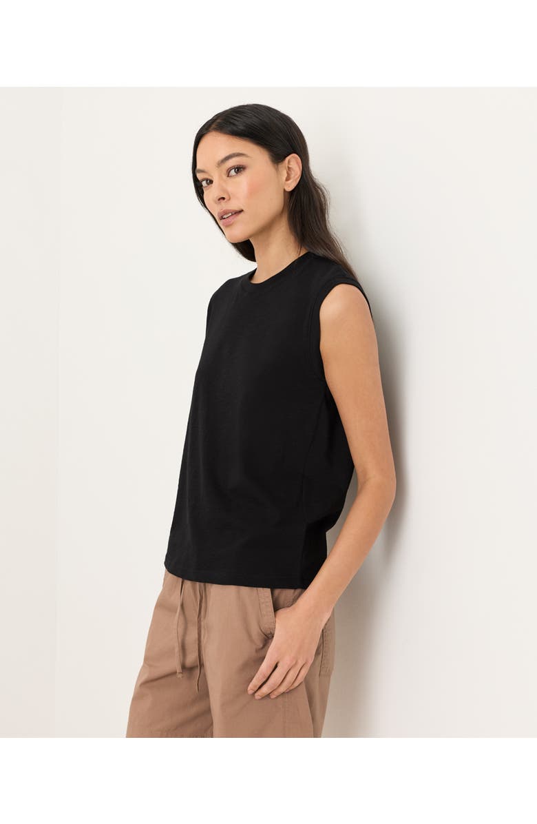 Pact Organic Cotton Featherweight Slub Relaxed Muscle Tee, Alternate, color, Black