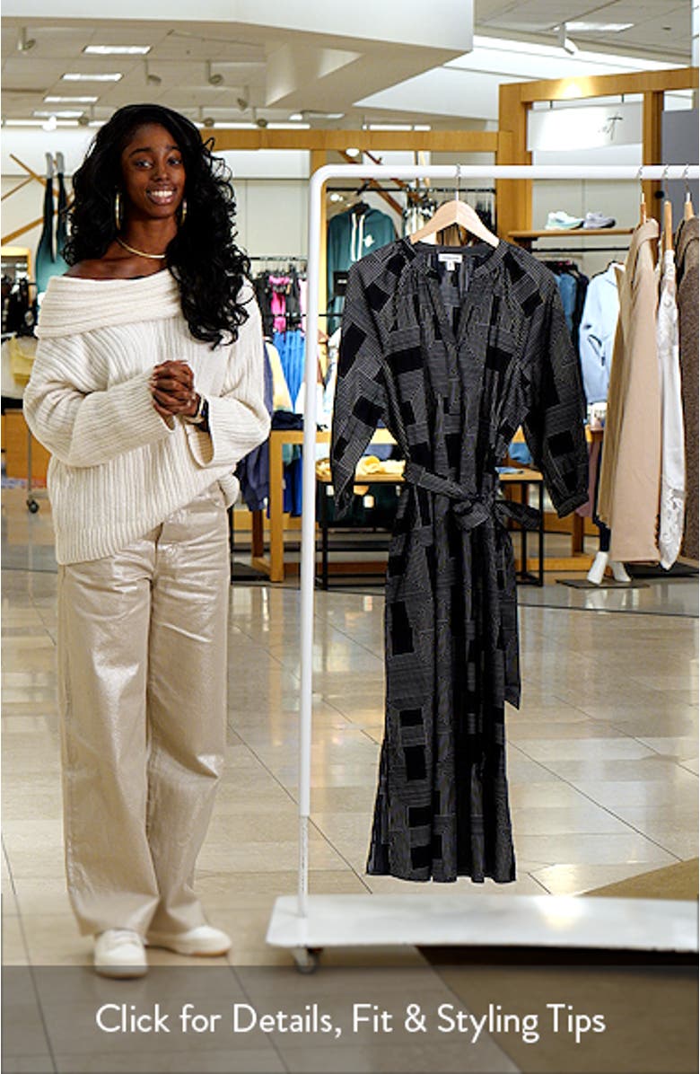 Long Sleeve Belted Cotton Poplin Maxi Dress, sales video thumbnail