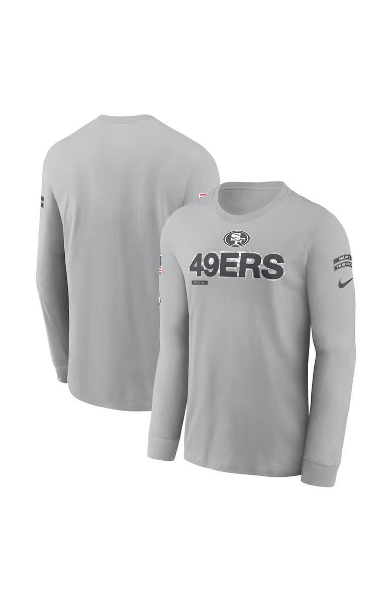 Nike Men's Nike Gray San Francisco 49ers 2024 Salute To Service Long Sleeve T-Shirt, Alternate, color, 