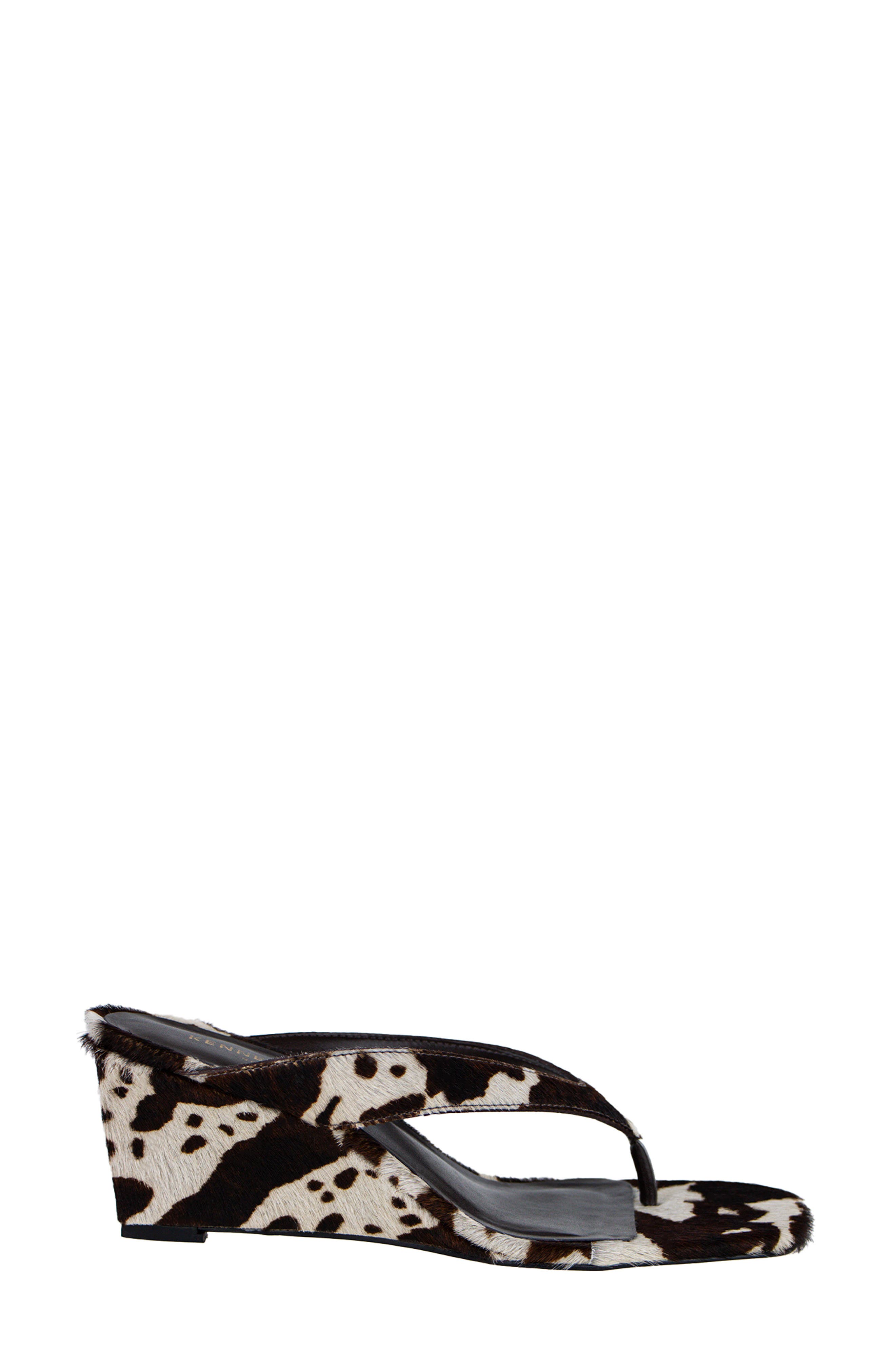 Kenneth Cole Susannah Wedge Sandal, Alternate, color, Brown Multi Calf Hair