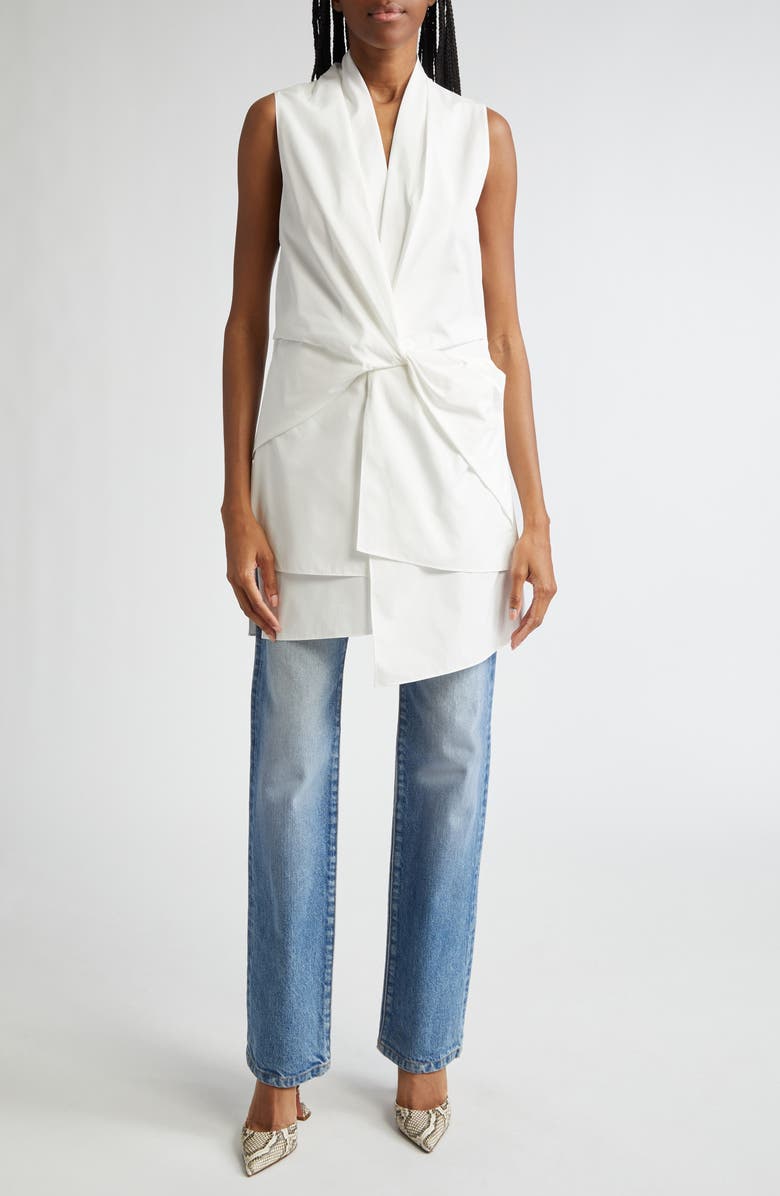 Brandon Maxwell The Wyatt Two Tone High Waist Straight Leg Jeans, Alternate, color, 