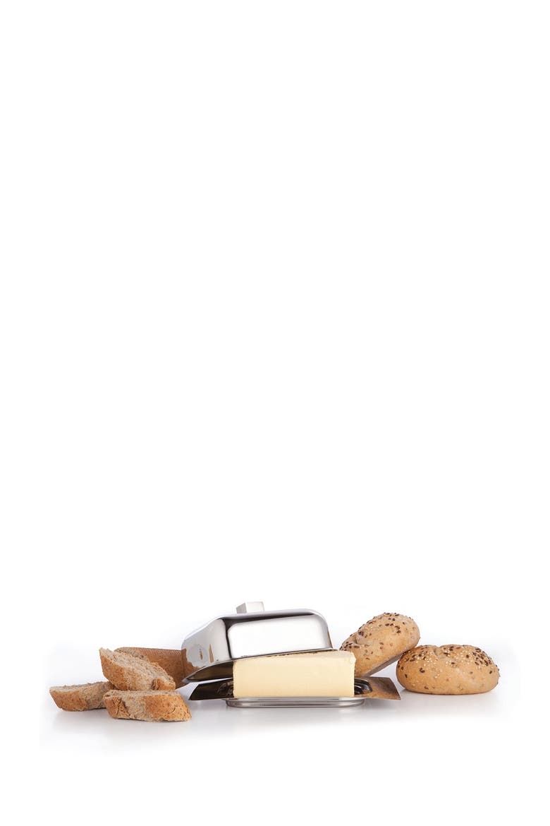Stainless Steel Silver Butter Dish, Alternate, color, no color