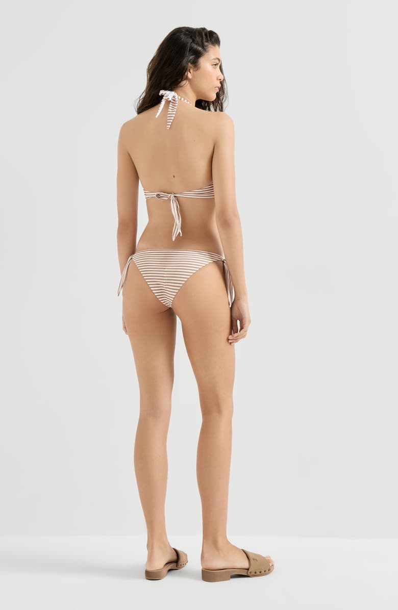 Brunello Cucinelli Bikini top with monili, Alternate, color, Panama