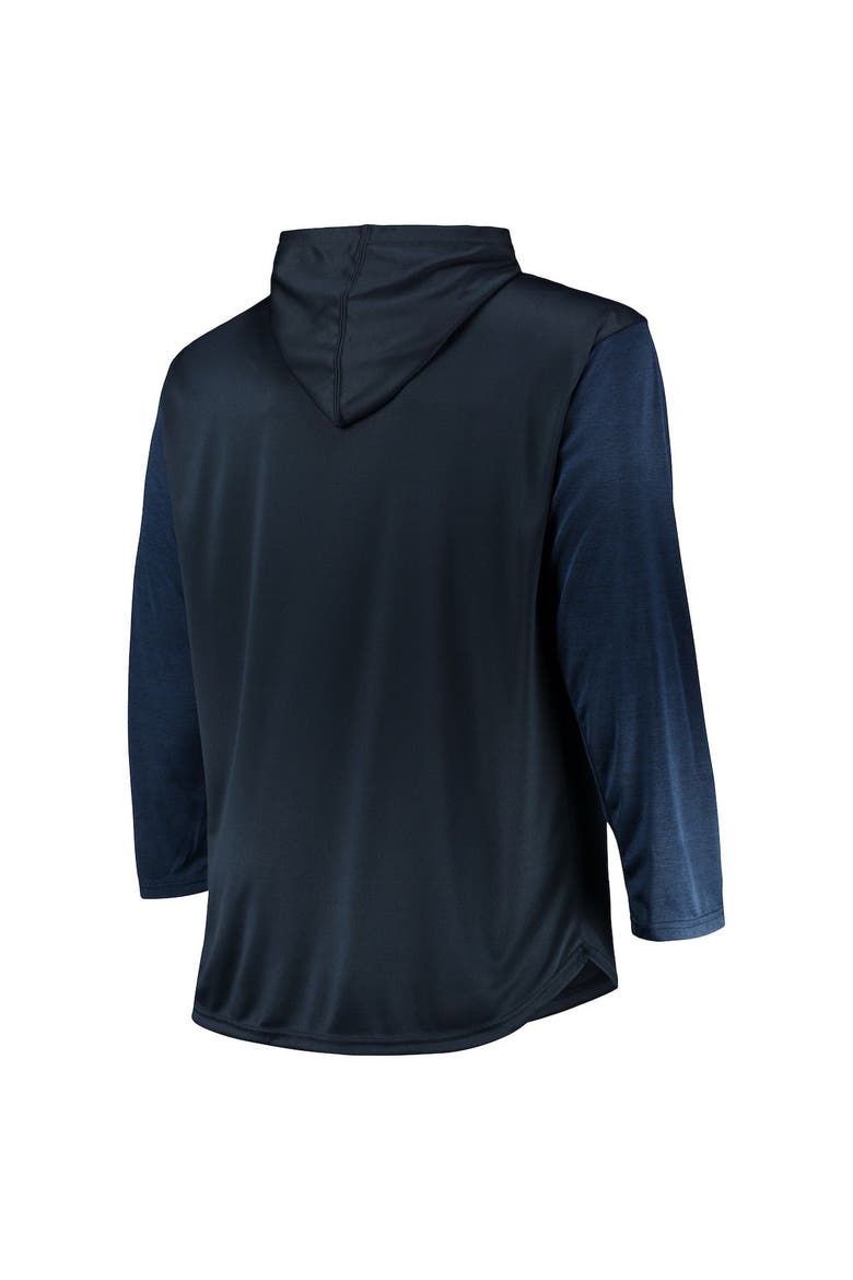 Men's Navy/Heathered Navy Detroit Tigers Big & Tall Wordmark Club Pullover Hoodie, Alternate, color, Navy