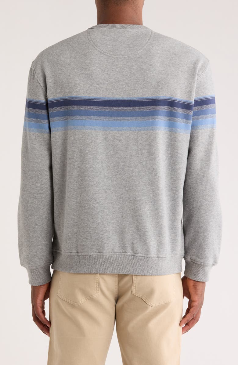 Marine Layer Cloud 9 Fleece Relaxed Crewneck Sweatshirt, Alternate, color, Heather Grey/ Multi Stripe