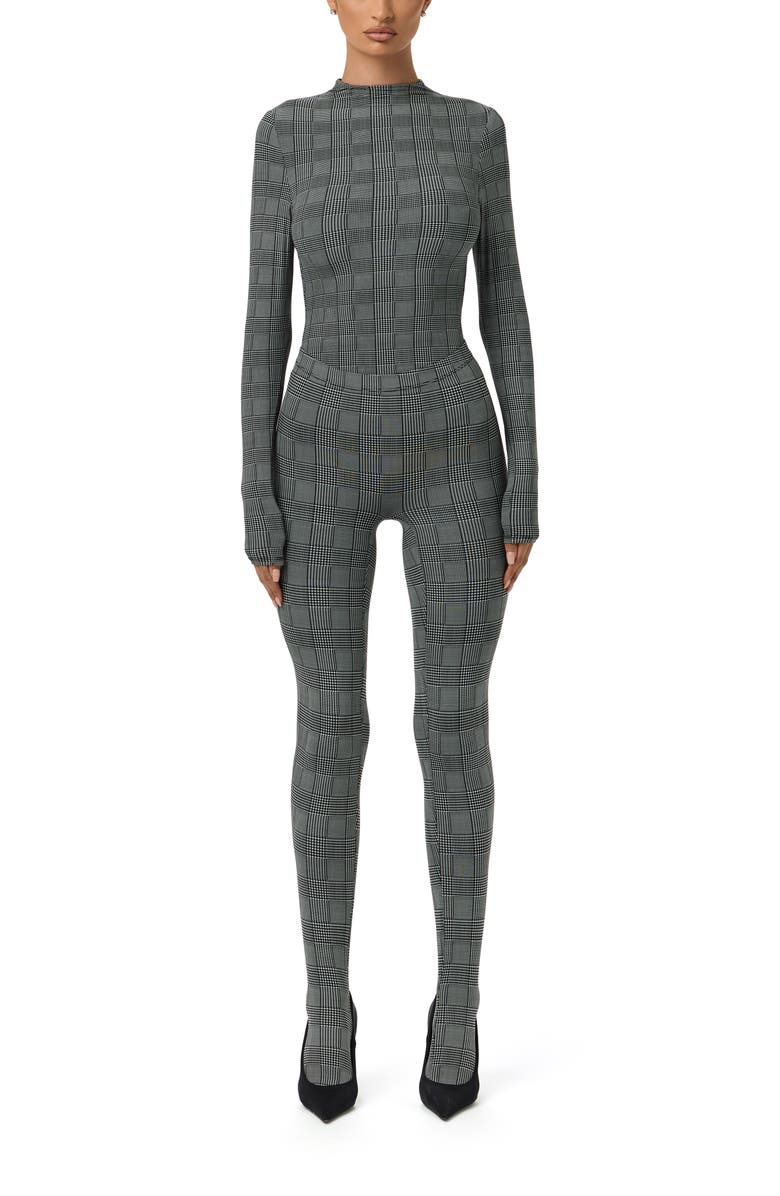 Naked Wardrobe Print Toe Leggings, Alternate, color, Houndstooth Plaid