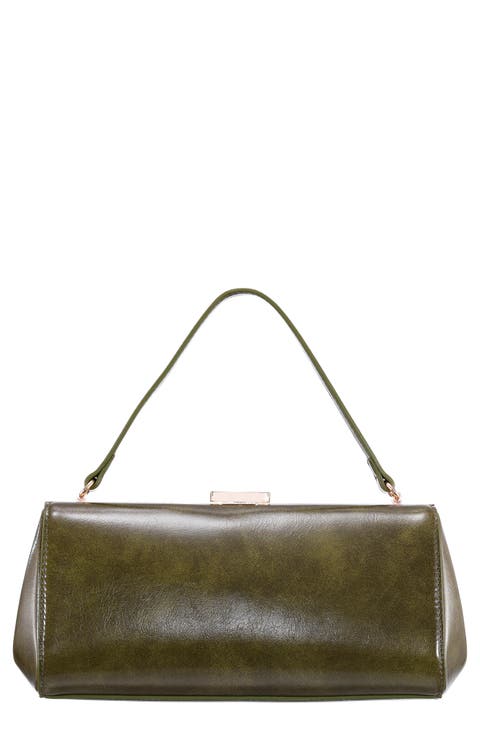 Piera Faux Leather Frame Clutch