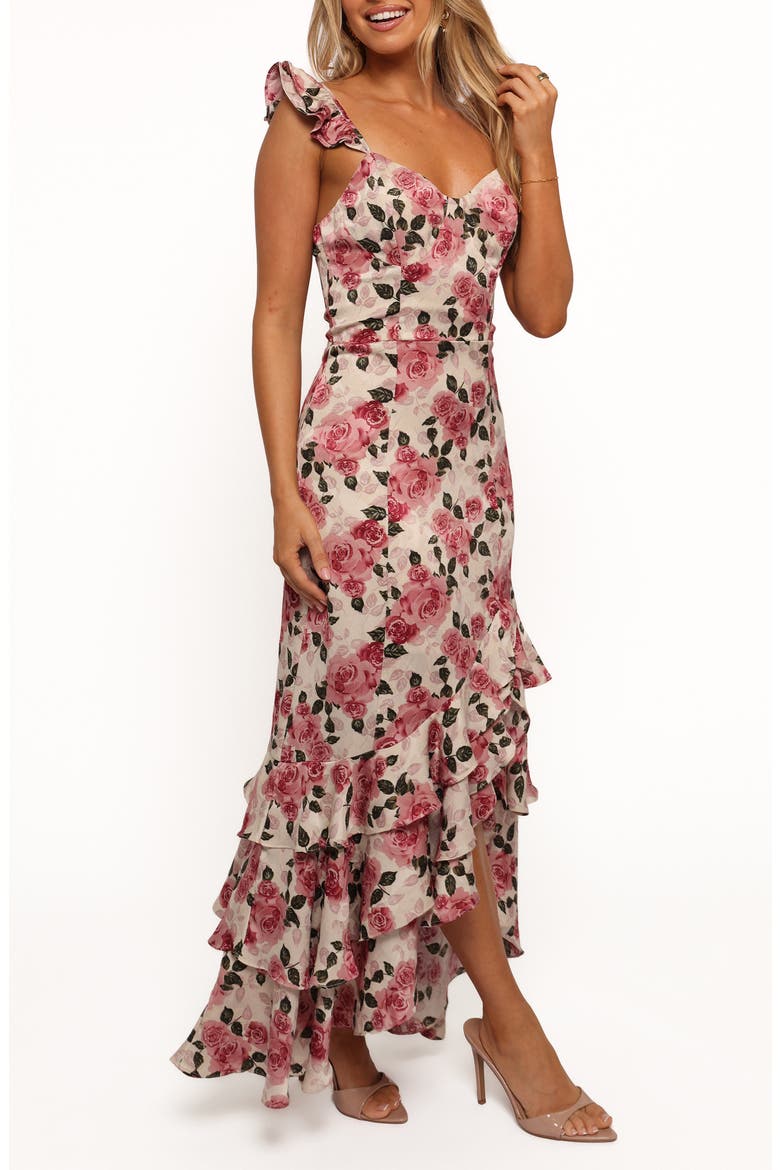 Zanie Floral Chiffon Maxi Dress, Alternate, color, ROSE PINK
