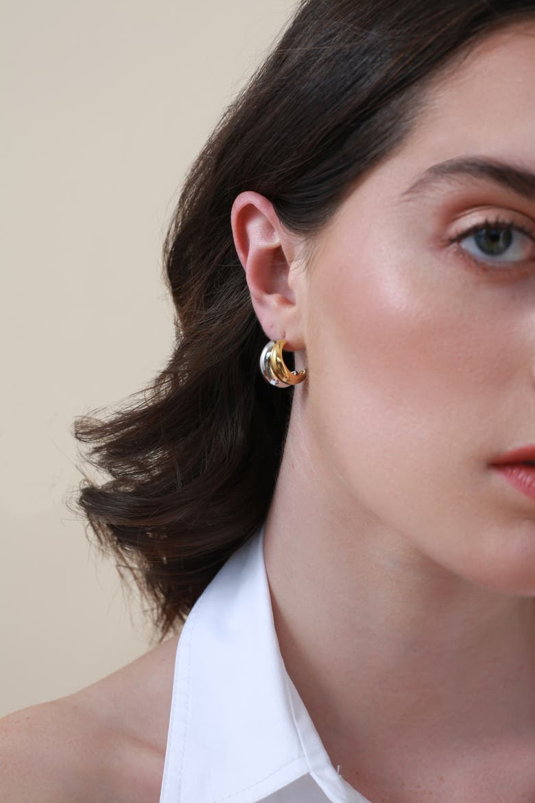 Two Tone Bubble Hoops, Alternate, color, Two Tone