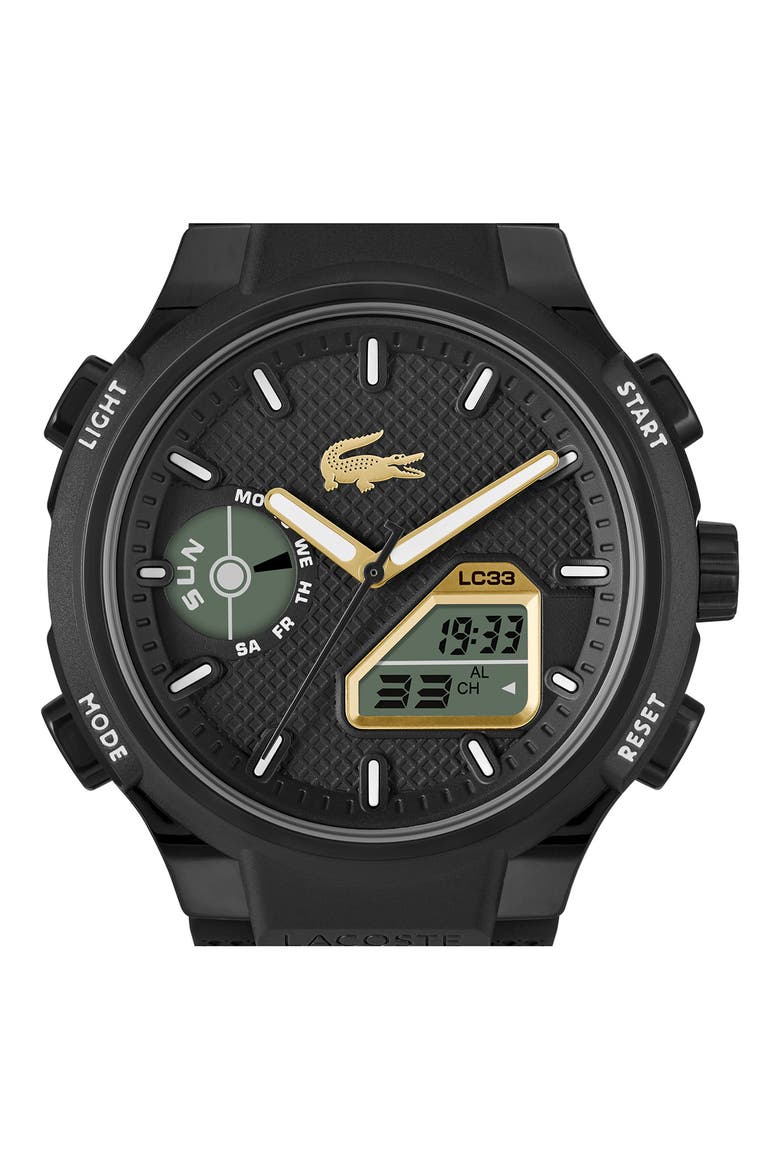 LC33 Silicone Strap Watch, 45mm, Alternate, color, BLACK