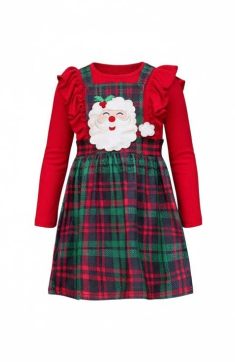 Santa Long Sleeve Dress (Toddler, Little Kid & Big Kid)