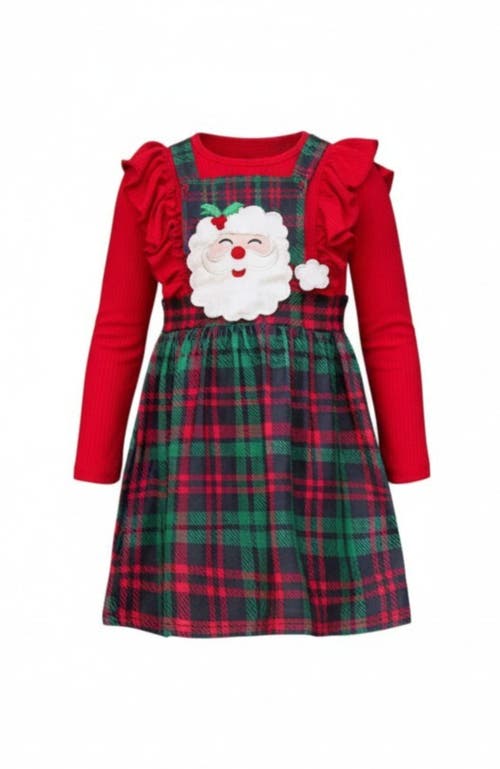 Mia Belle Girls Kids' Santa Long Sleeve Dress In Red