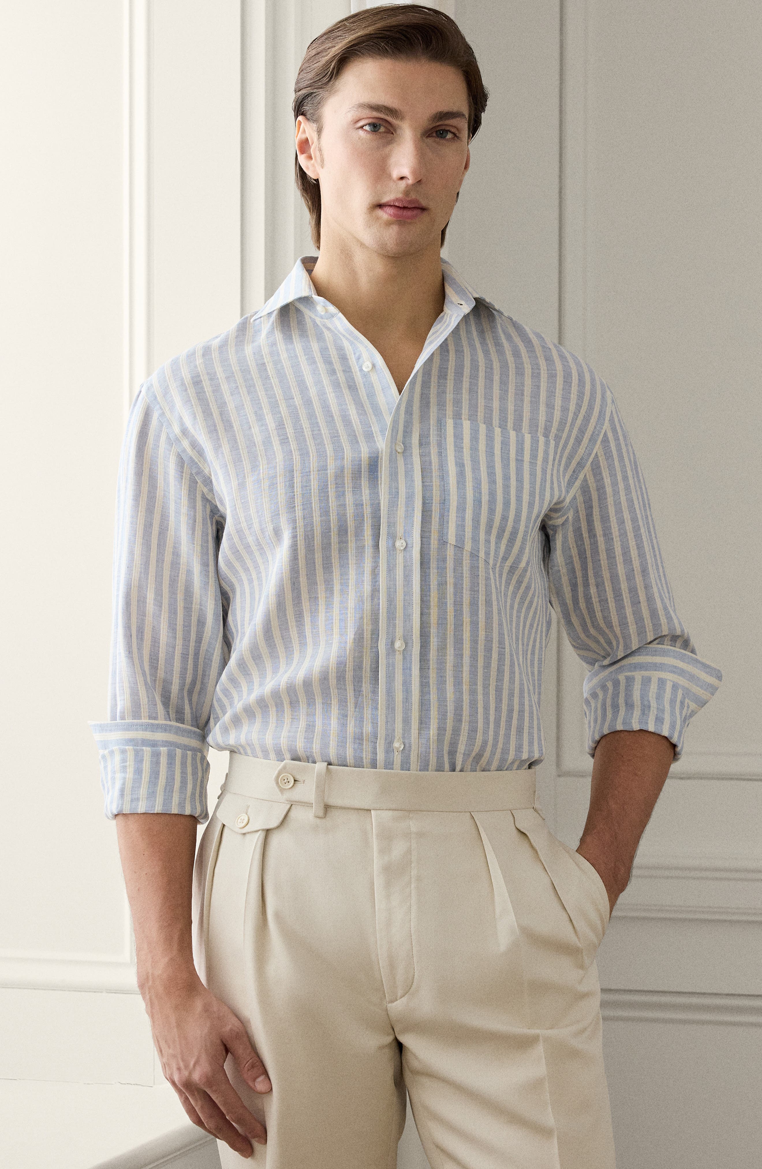 Striped Linen-Cotton Shirt - image 2