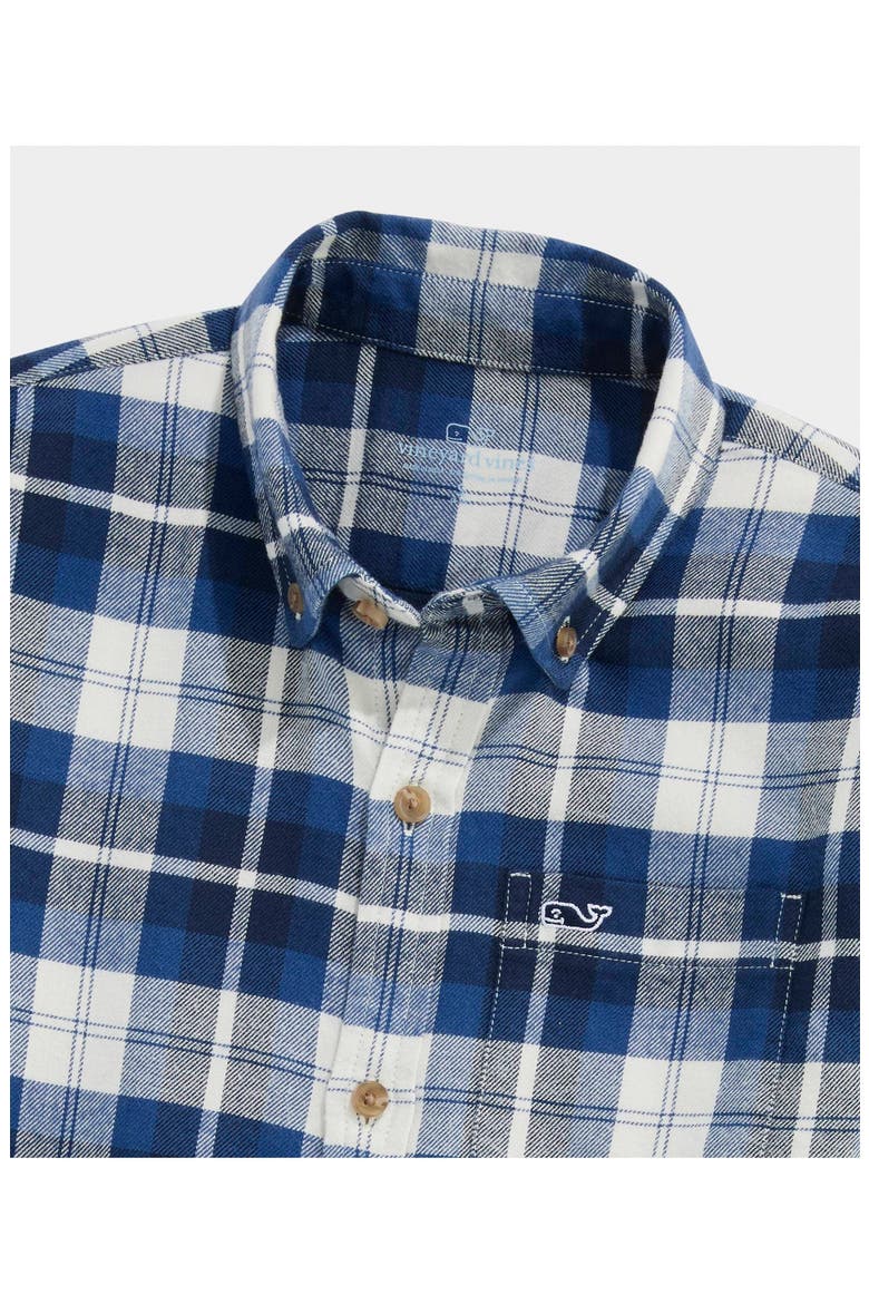 Kids' Vineyard Plaid Performance Flannel Button Down Shirt, Alternate, color, MOONSHINE