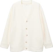 MANGO Cotton & Wool Blend Cardigan