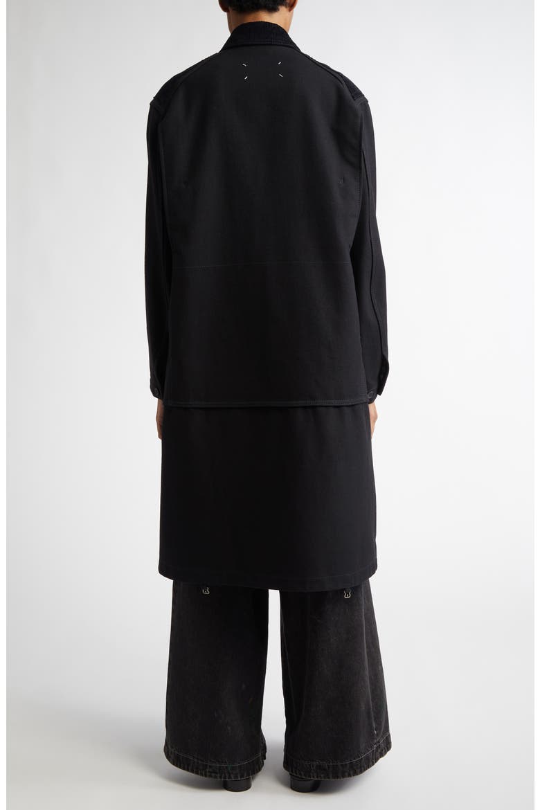 Heavy Cotton & Wool Reversible Double Coat, Alternate, color, BLACK