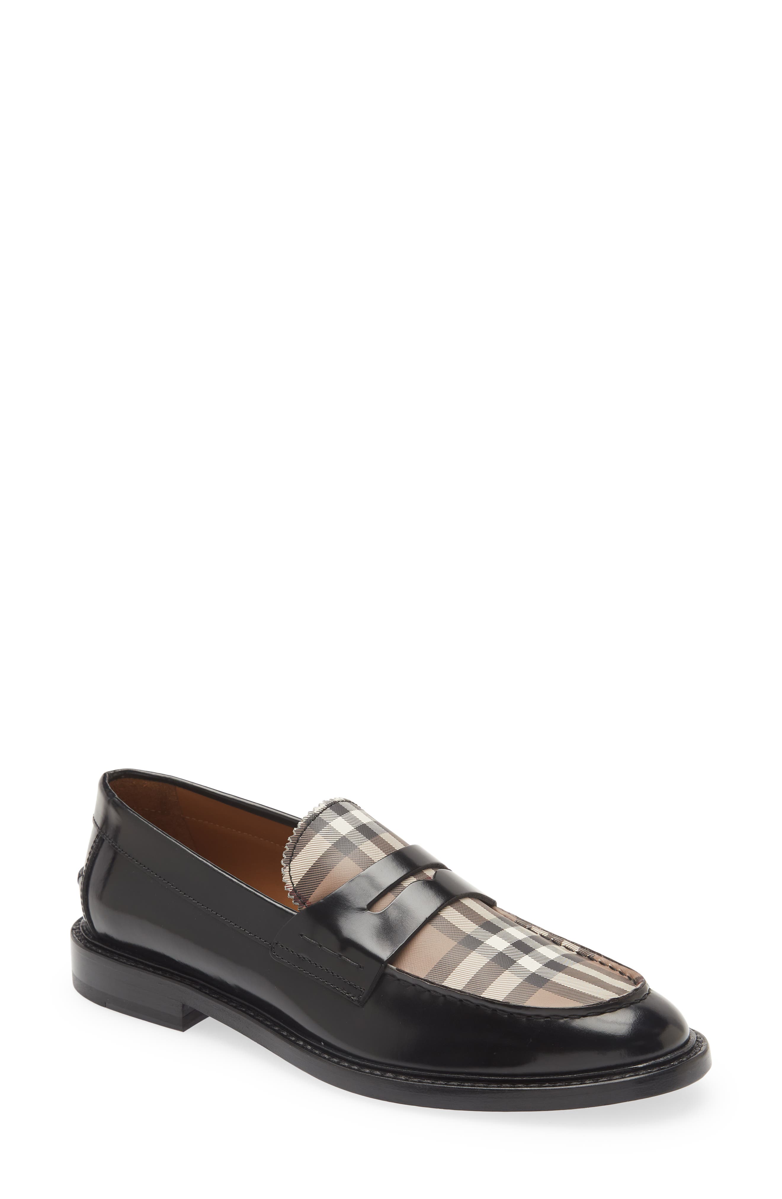 Burberry Croftwood Check Leather Penny Loafer