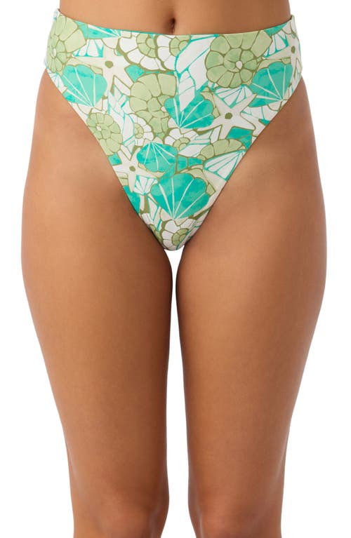O'neill Shell Abstract Maxwell High Cut Bikini Bottoms In Multi Colored