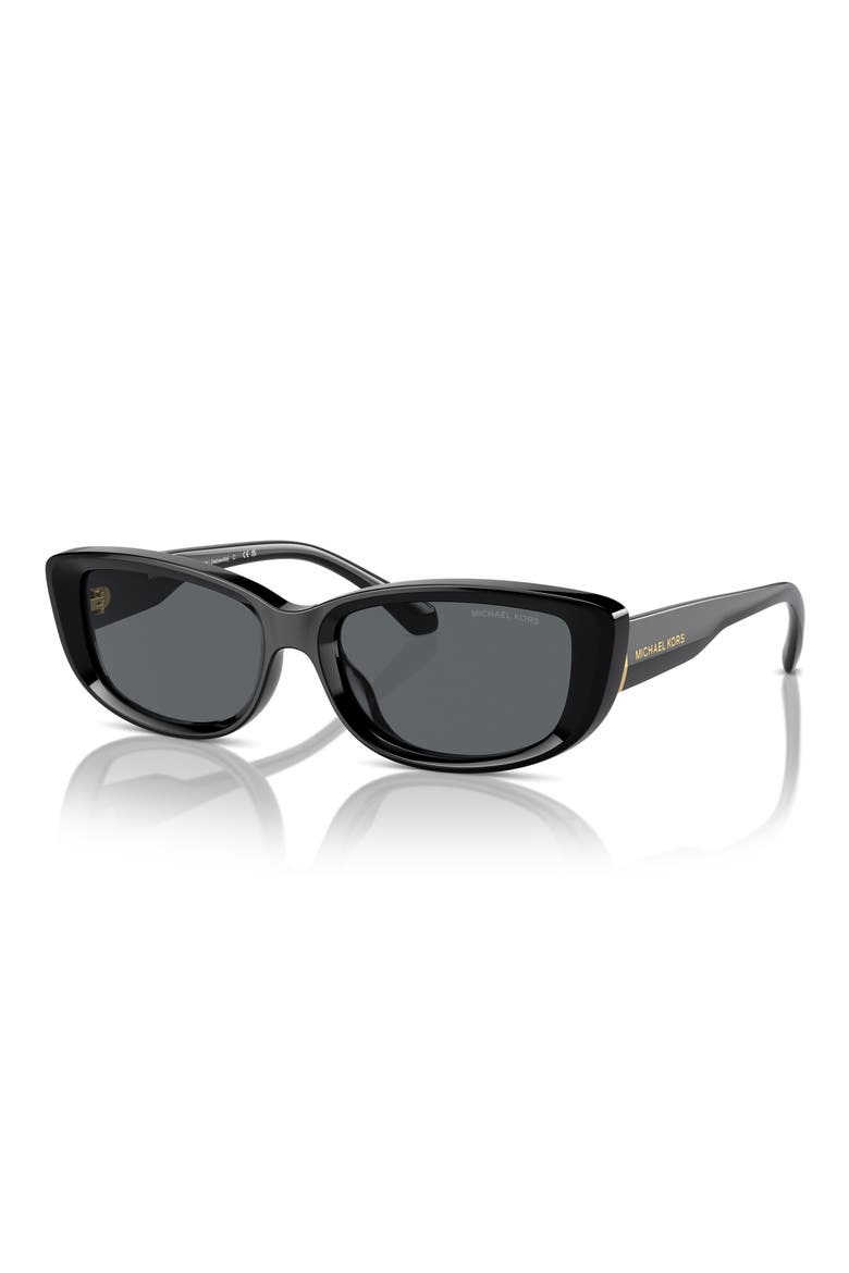 Asheville 54mm Rectangular Sunglasses, Alternate, color, BLACK / DARK GREY SOLID