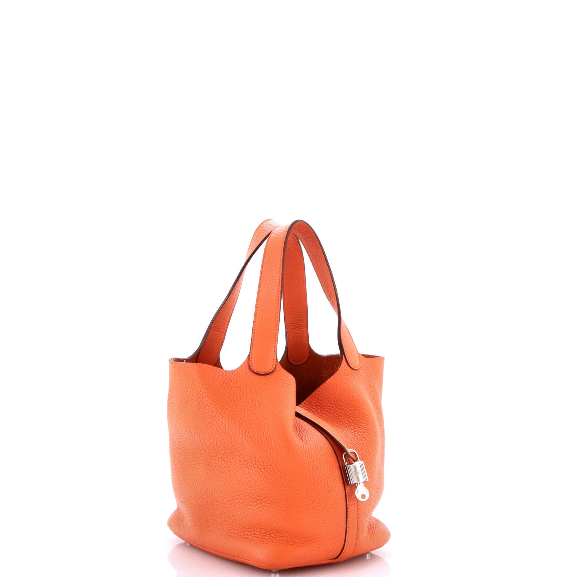 Pre-Owned Hermes Picotin Lock Bag Clemence MM, Alternate, color, Feu