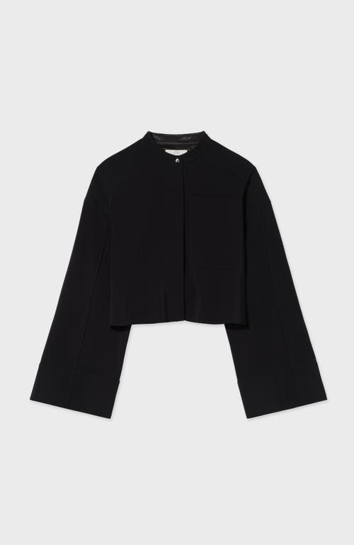 Co Cropped Button Front Shirt In Black