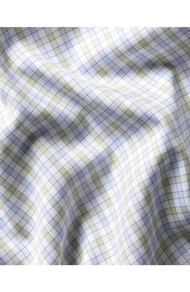 Charles Tyrwhitt Check Non-Iron Button-Down Oxford Slim Fit Shirt Single Cuff, Alternate, color, Light Green