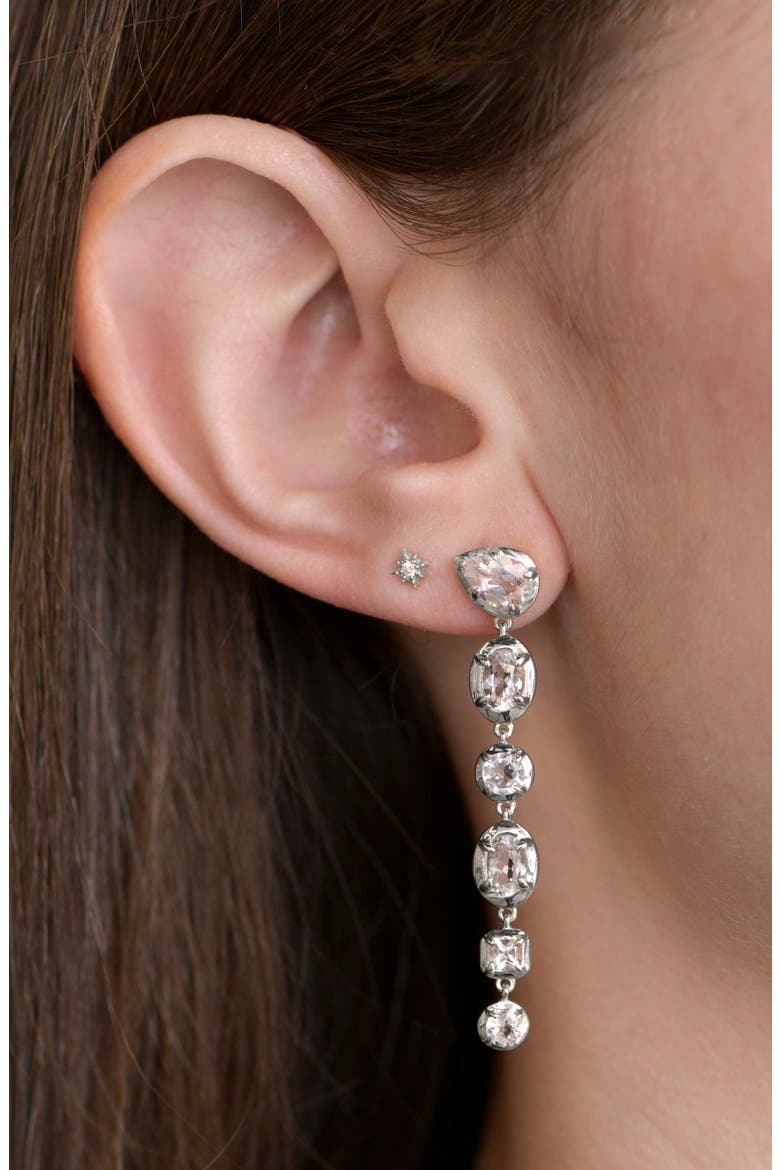 Melia Kate Linear Drop Earrings, Alternate, color, SILVER