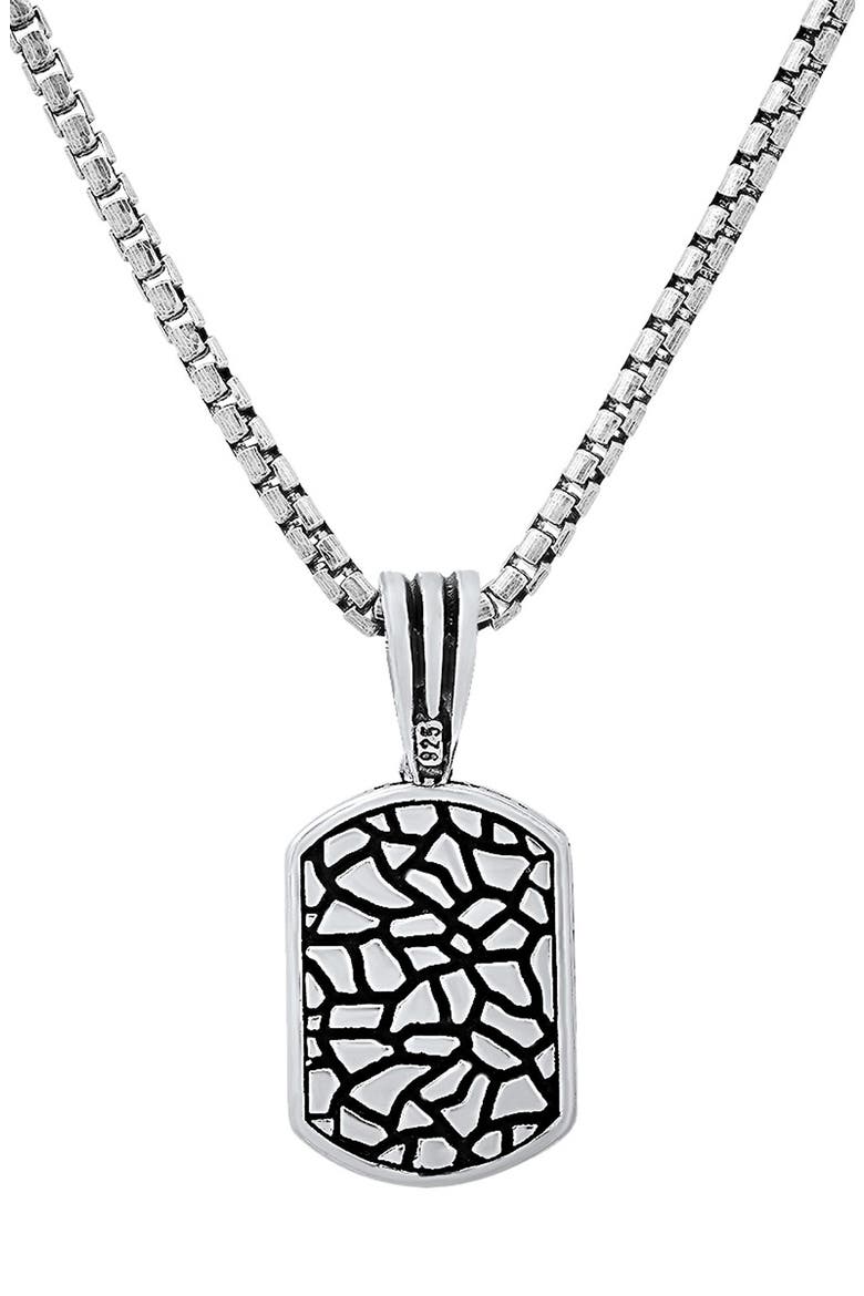 Sterling Silver Dog Tag Necklace, Main, color, SILVER