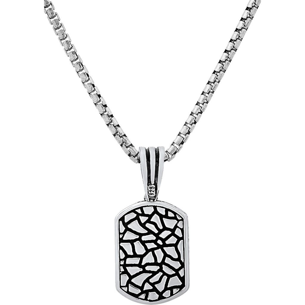 Hmy Jewelry Sterling Silver Pendant Necklace In Silver/black