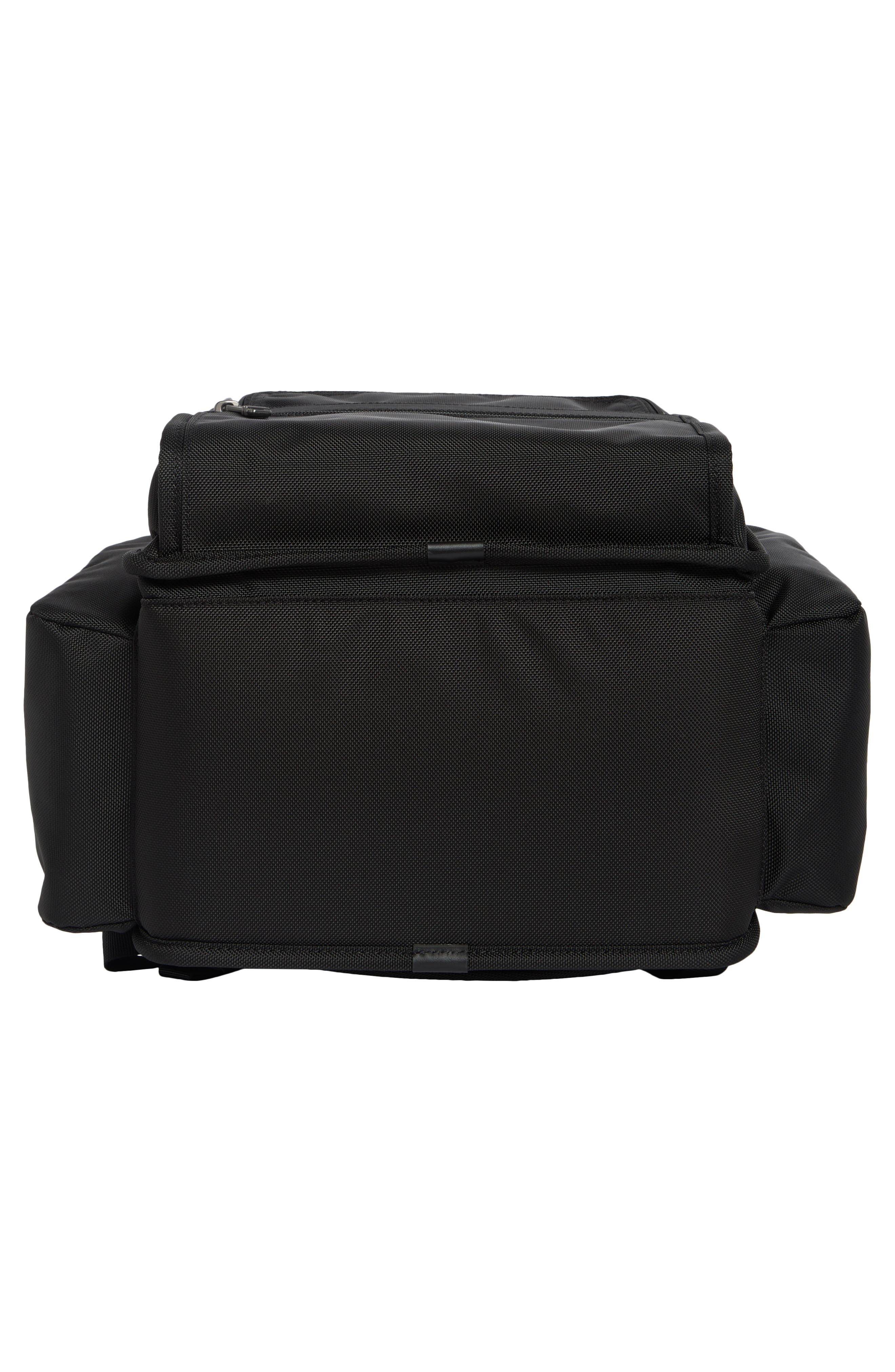 Brief Pack Nylon & Leather Backpack, Alternate, color, BLACK