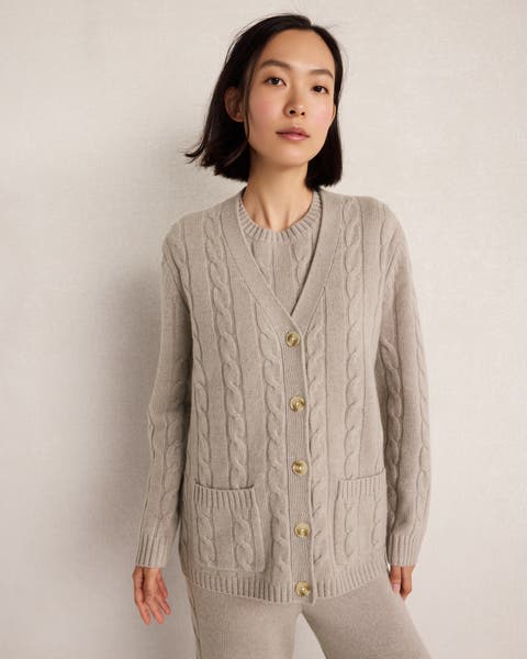 Cashmere Cable Knit Cardigan