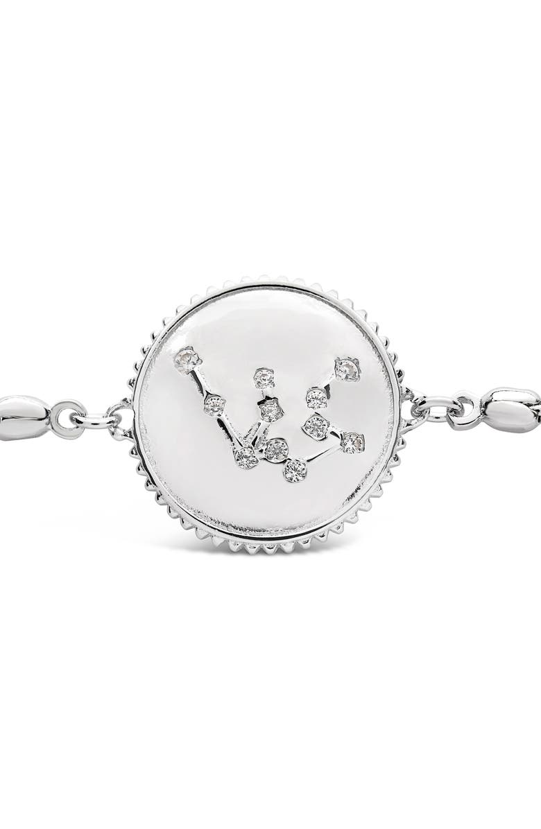 Sterling Forever Sterling Silver Constellation Disk Bolo Bracelet, Alternate, color, Silver- Aquarius