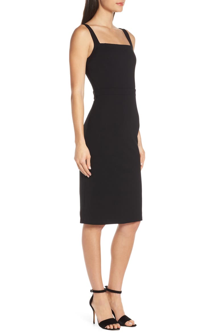 Wisteria Wandering Sheath Dress, Alternate, color, BLACK