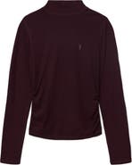 AllSaints Rina Mock Neck Long Sleeve Rib Top