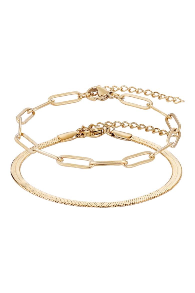 Set of 3 Assorted Bracelets, Alternate, color, GOLD