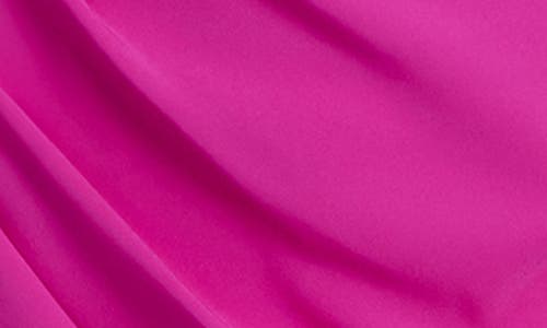 Jewel Badgley Mischka Halter Side Ruched Column Gown In Hot Pink