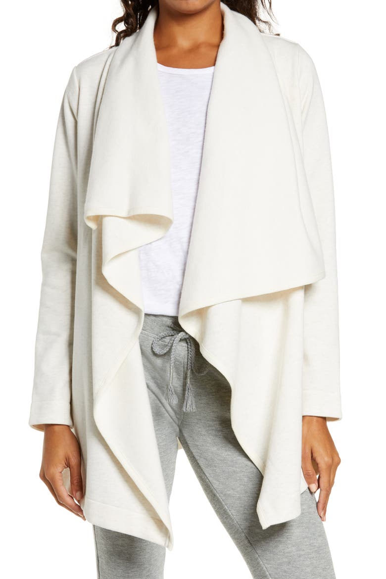Janni Open Front Cardigan, Main, color, OATMEAL HEATHER