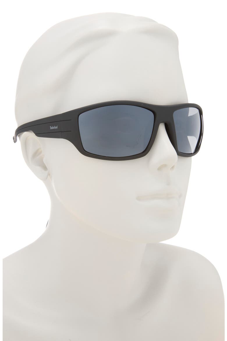 63mm Rectangular Sunglasses, Alternate, color, BLACK/ OTHER / SMOKE MIRROR