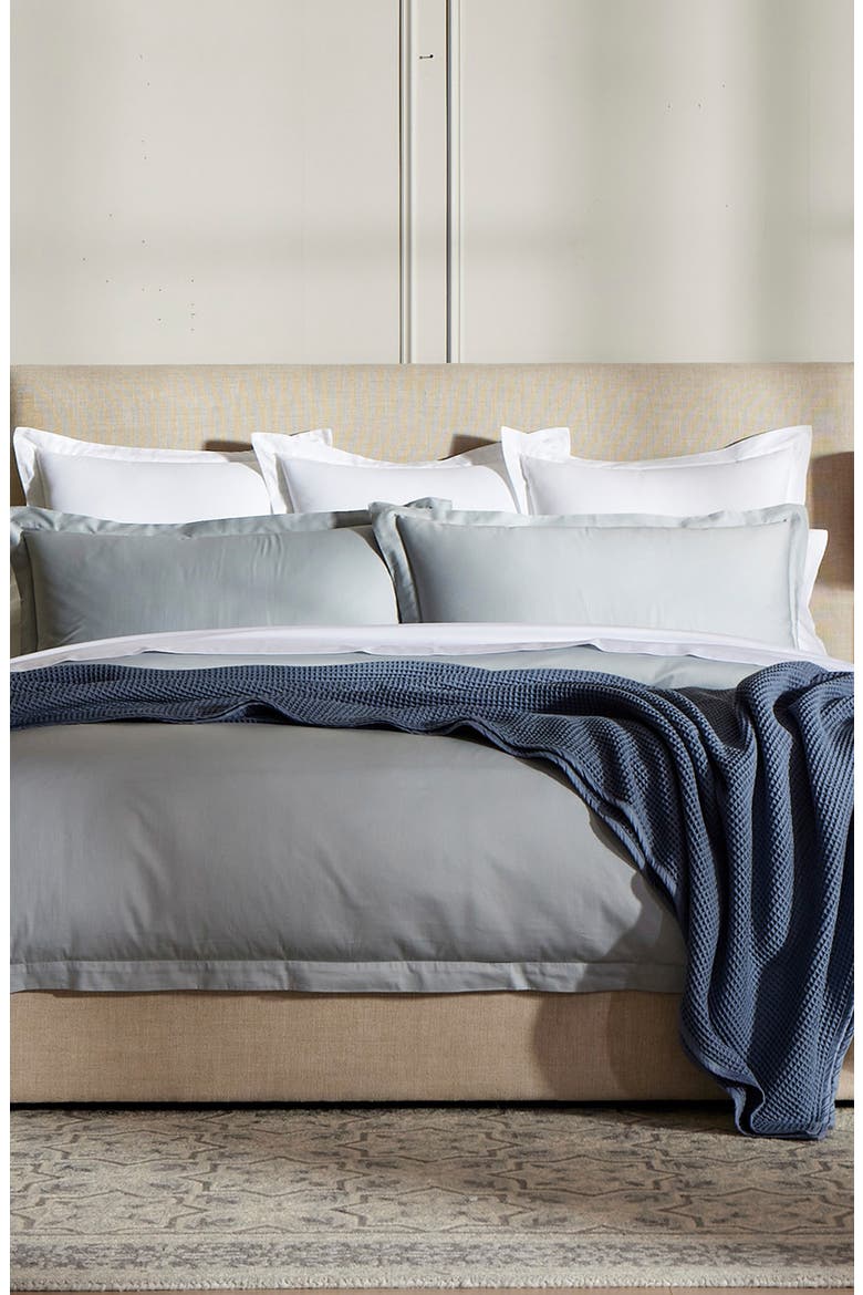 Signature Hemmed Duvet Set, Alternate, color, SHORE
