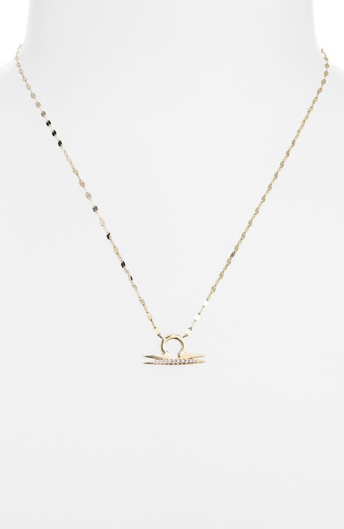 Lana Zodiac 14k Yellow Gold Diamond Libra Pendant Necklace In Gold