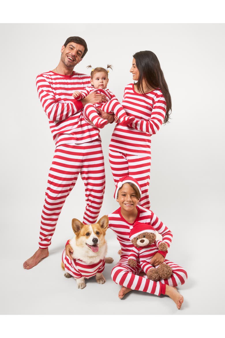 Dog Cotton Matching Family Holiday Pajamas, Alternate, color, Red & White