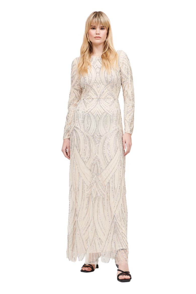cream beaded maxi dress Cream Crochet Knit Maxi Dress  Sweetheart Neck Medium