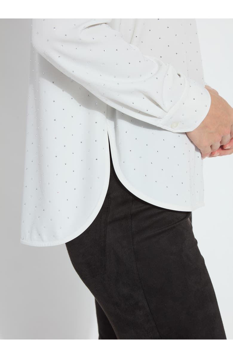 Lysse Crystal Embellished Button-Up Shirt, Alternate, color, Ice