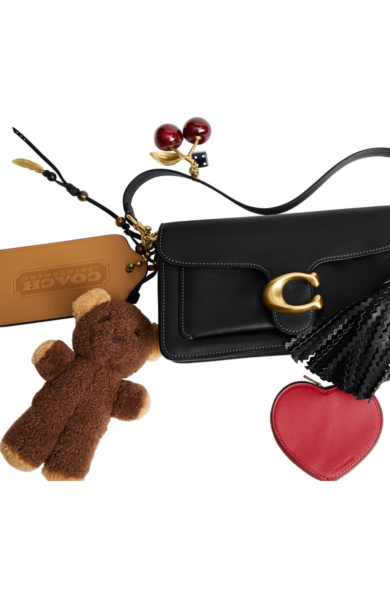 COACH Tabby 26 Leather Shoulder Bag with Charms, Alternate, color, Black Multi