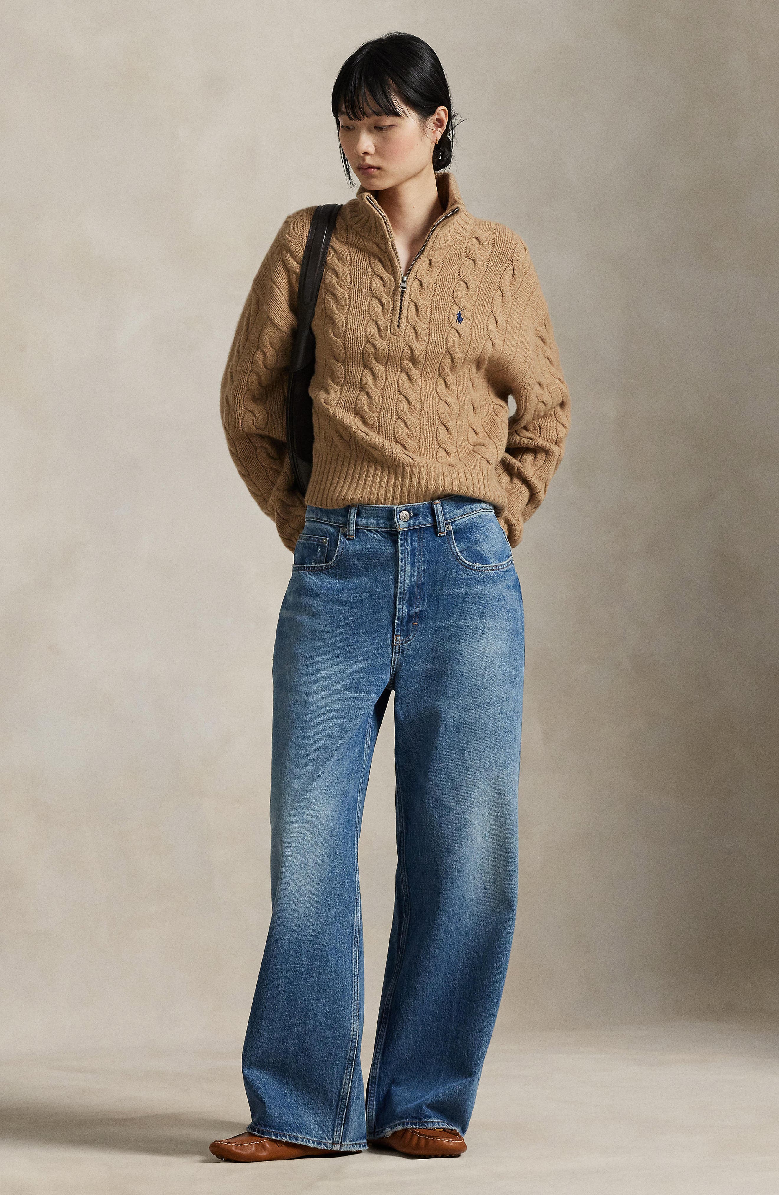 Polo Ralph Lauren Wool & Cashmere Half Zip Pullover (Women
