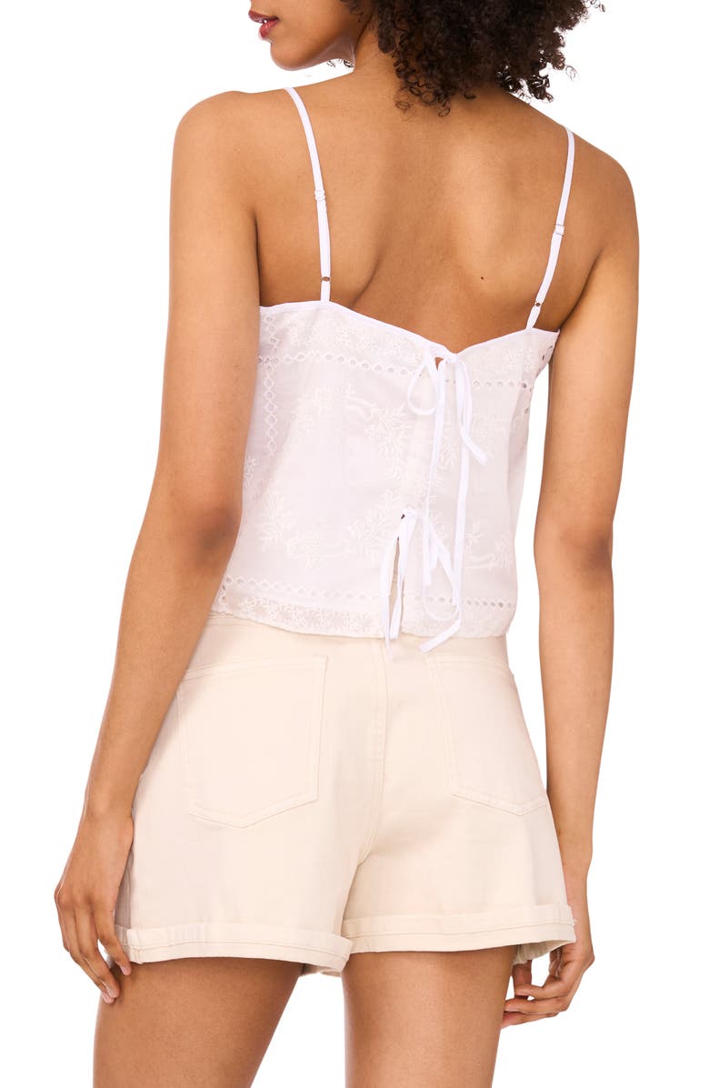 1.STATE Eyelet Tie Back Camisole, Alternate, color, Ultra White