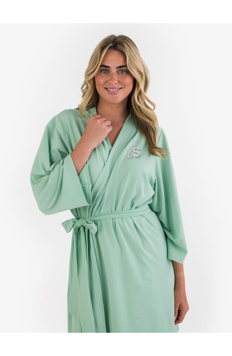 RuffleButts Modal Blend Women's Maternity Robe, Alternate, color, Sage