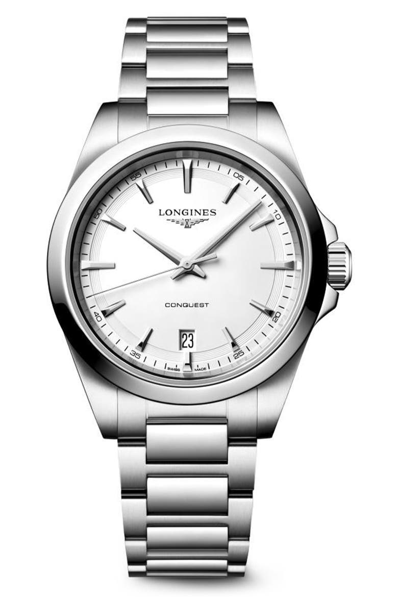 Conquest Bracelet Watch, 38mm, Main, color, WHITE